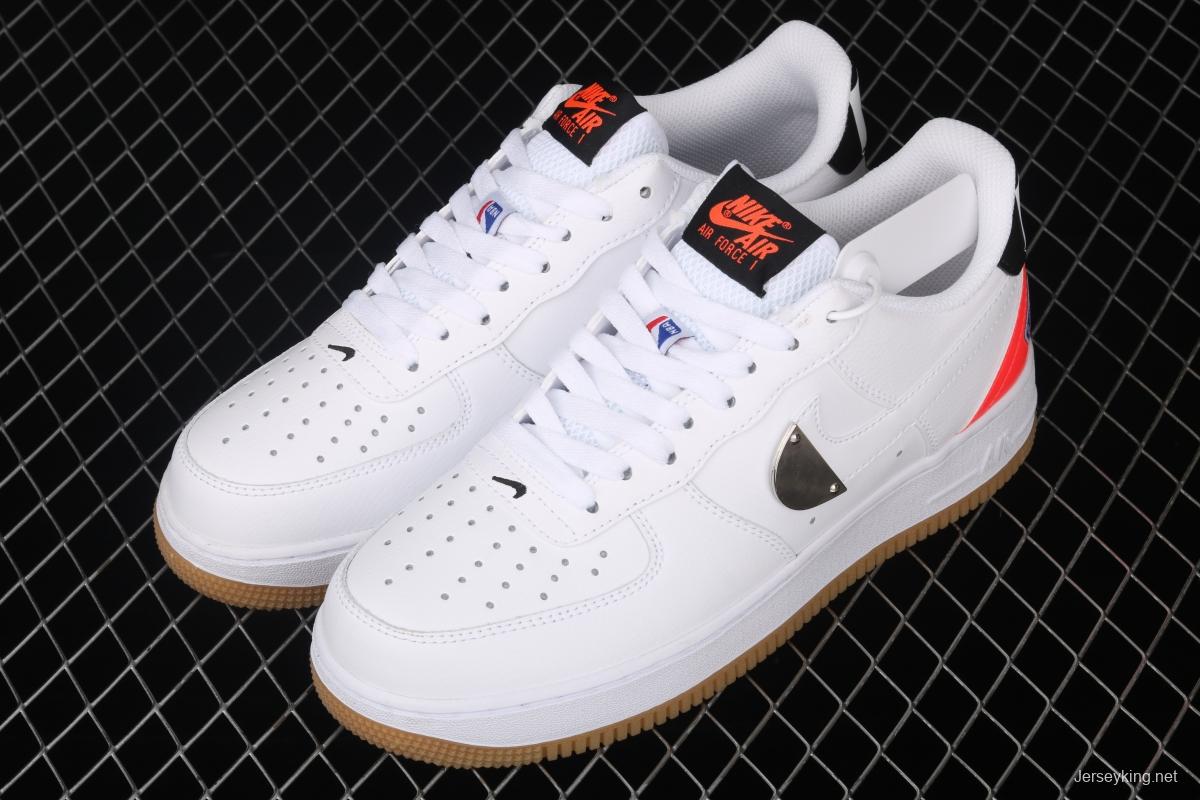 NIKE Air Force 1 Low NBA Pack White and Black Raw Rubber low Band Leisure Sports Board shoes CT2298-101