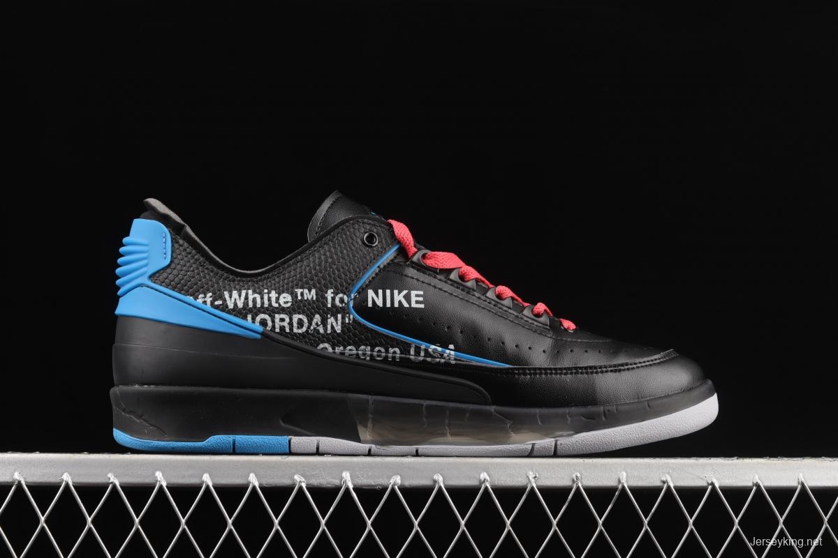 OFF-White x Air Jordan 2 Low SP AJ2 Joe 2 black and white color matching basketball shoes DJ4375-004