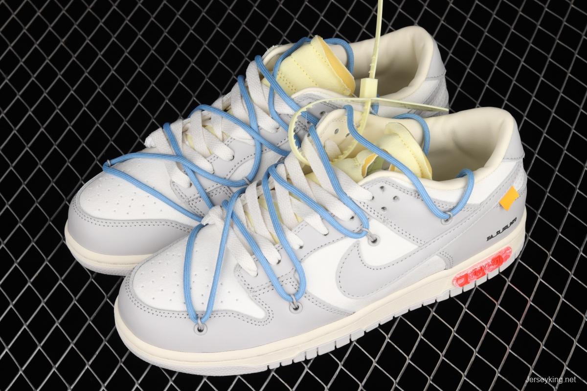 OFF-White x NIKE DUNK Low 04 of 50 OW white gray leisure sports skateboard shoes DM1602-113