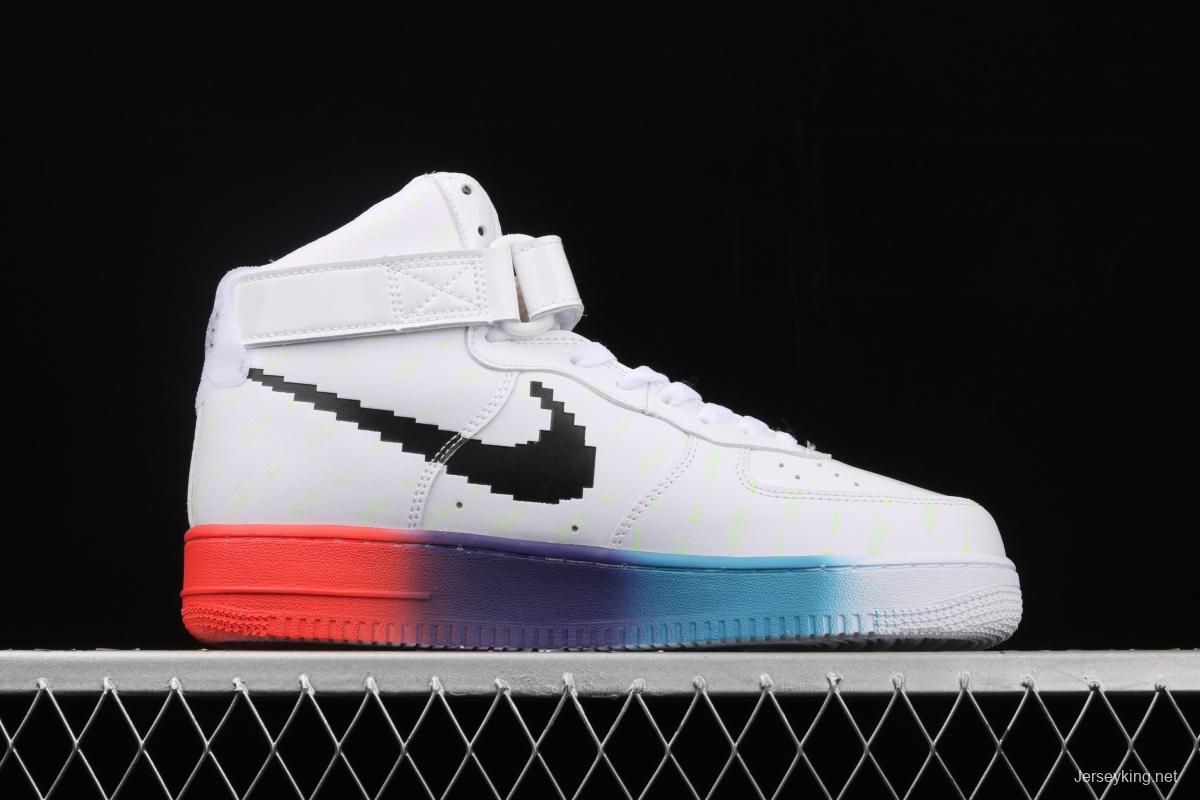 OFF-White x NIKE Air Force 1: 07 Vntg Suede Mix joint video game League of Legends skin luminous high-top casual board shoes DC2111-101