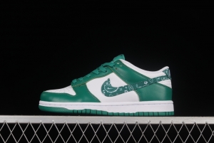 NIKE DUNK Low Green Paisley Cashew Flower White Green SB Buckle Shredded Backboard Fashion Casual Sneakers DH4401-102