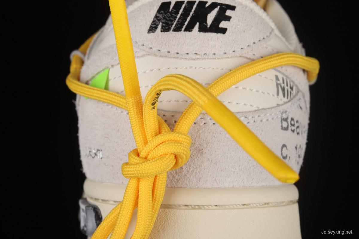 OFF-White x NIKE DUNK Low OW white gray leisure sports skateboard shoes DJ0950-109