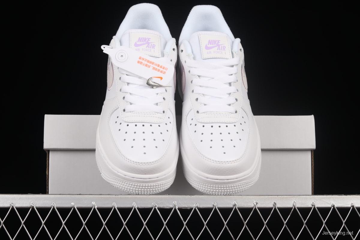 NIKE Air Force 1x 07 Low white light purple hook low top casual board shoes DN5056-100