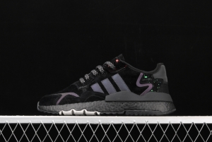 Adidas Nite Jogger 2019 Boost EG7666 suede stitching 3M reflective vintage running shoes
