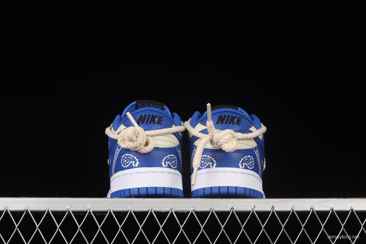 NIKE DUNK Low Retro beige lightning blue retro cashew flower deconstruction shoelace SB buckle shredded backboard fashion leisure board shoes DD1391-001