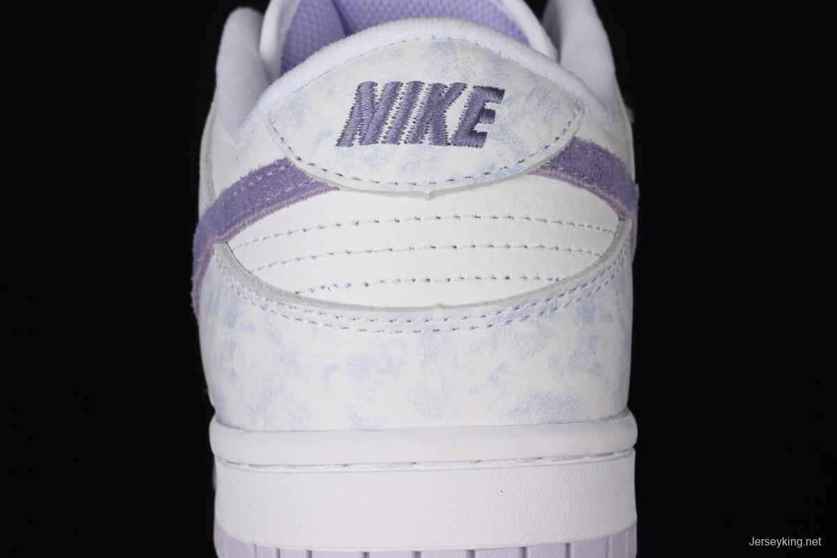 NIKE SB DUNK Low Prm white light purple color SB buckle rebound fashion leisure board shoes DM9467-500