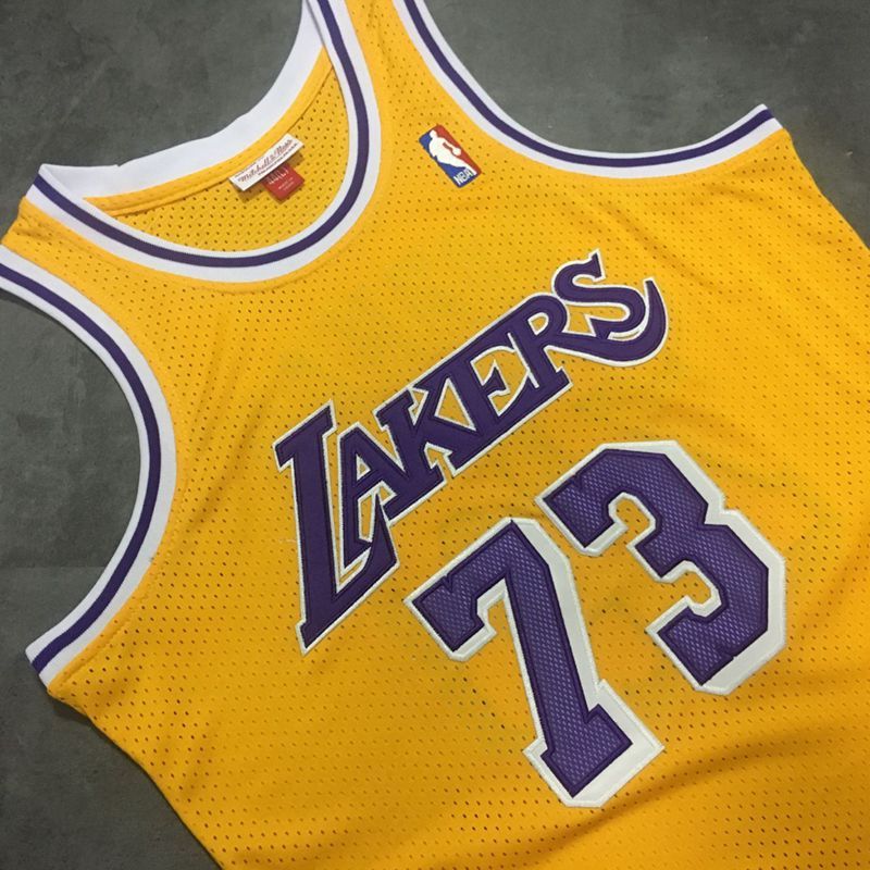 Men's Dennis Rodman Yellow Retro Classic Team Jersey