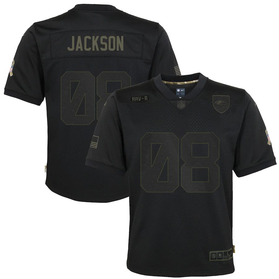 Youth Lamar Jackson Black 2020 Salute to Service Player Limited Team Jersey