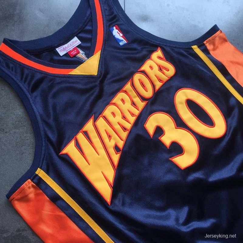 Men's Stephen Curry Navy Blue Retro Classic Team Jersey