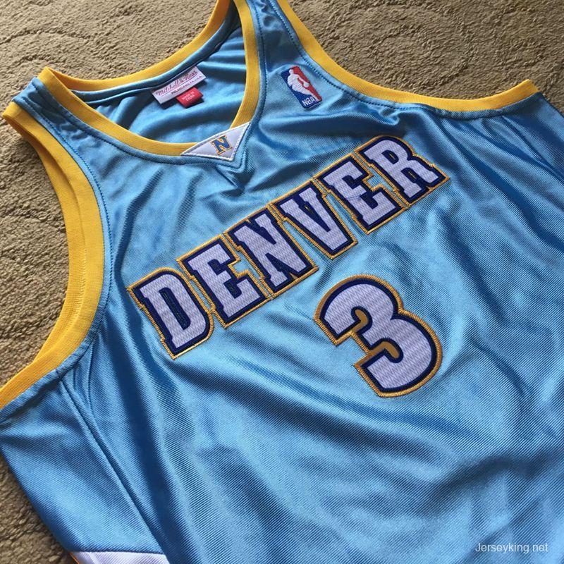 Men's Allen Iverson Sky Blue Retro Classic Team Jersey