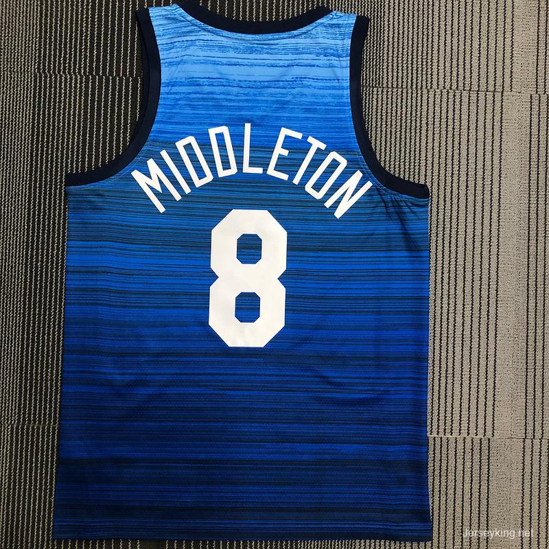 Thai Version Men's Khris Middleton Navy USA Basketball Player Jersey