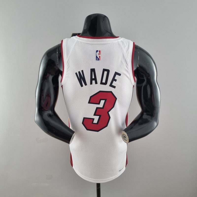 75th Anniversary Miami Heat WADE #3 White NBA Jersey