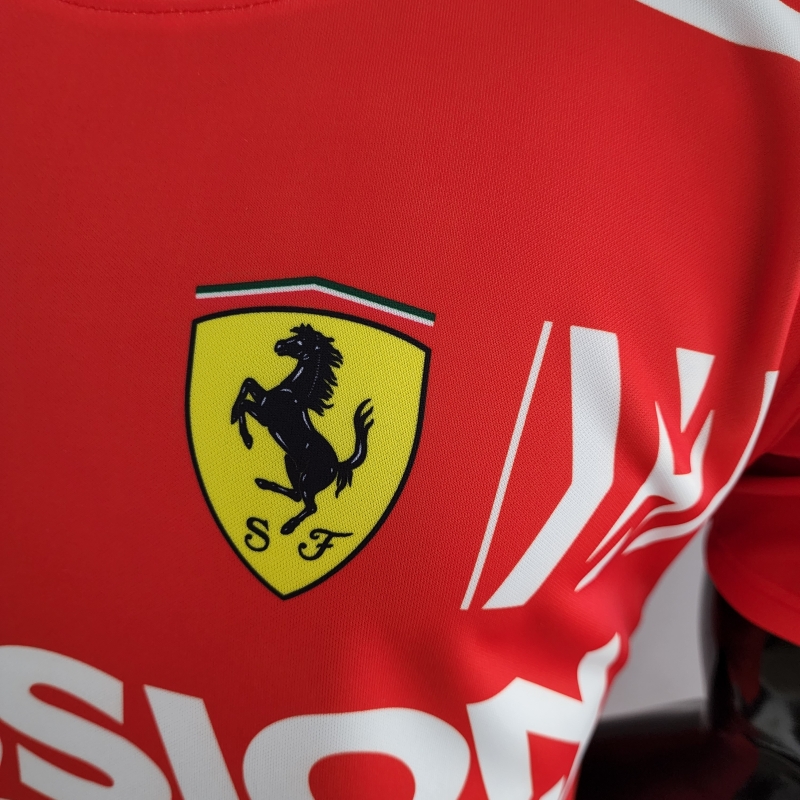 2022 F1 Ferrari  RED T-shirts Full Sponsor #0007