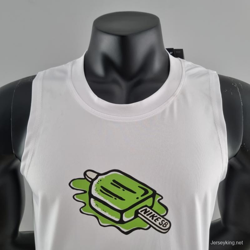 2022 Nike White Vest Shirts "Icecream Logo"#K000193