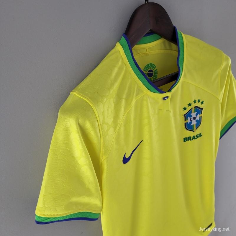 2022 Woman Brazil World Cup Jersey Home Soccer Jersey