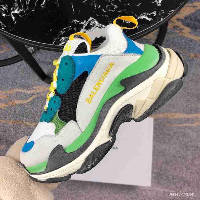 Men Balenciaga Triple-S Sneaker Multi-Color Green/Grey/Blue