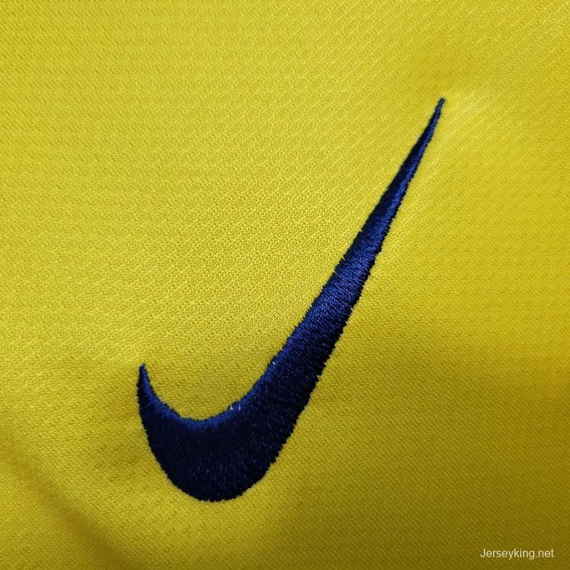 Long Sleeve Retro 08/09 Barcelona Away Yellow Jersey