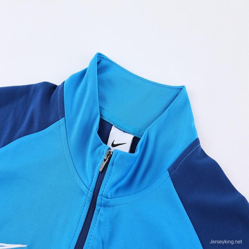 2023 NIKE Blue Half Zipper Jacket +Pants