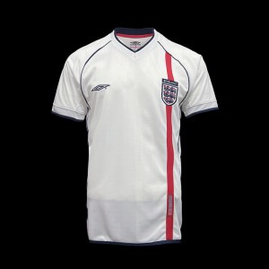 Retro 2002 England Home Soccer Jersey