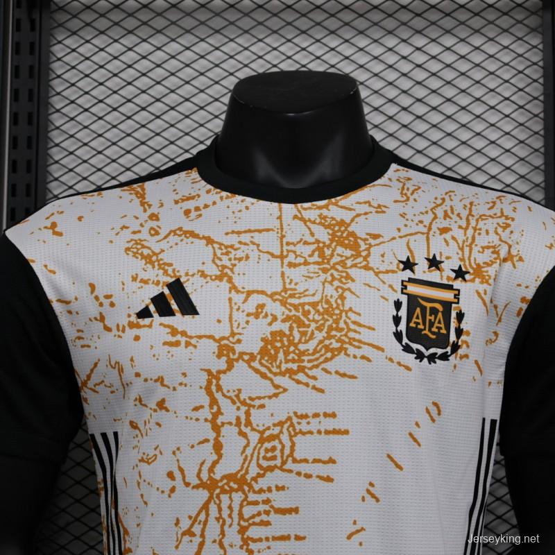 Player Version 2023 Argentina White/Brown Special Jersey