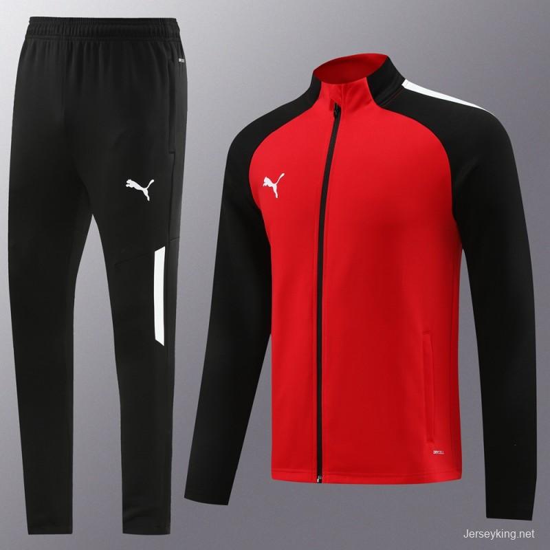 23/24 PUMA Black/Red Full Zipper Hooide Jacket+Pants
