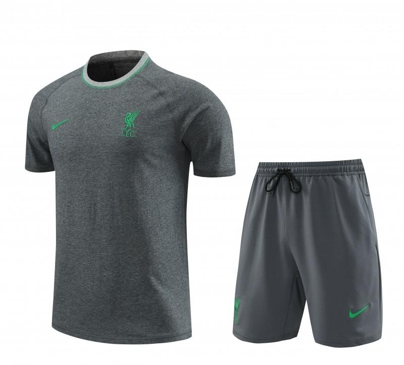 23/24 Liverpool Grey Cotton Short Sleeve Jersey+Shorts