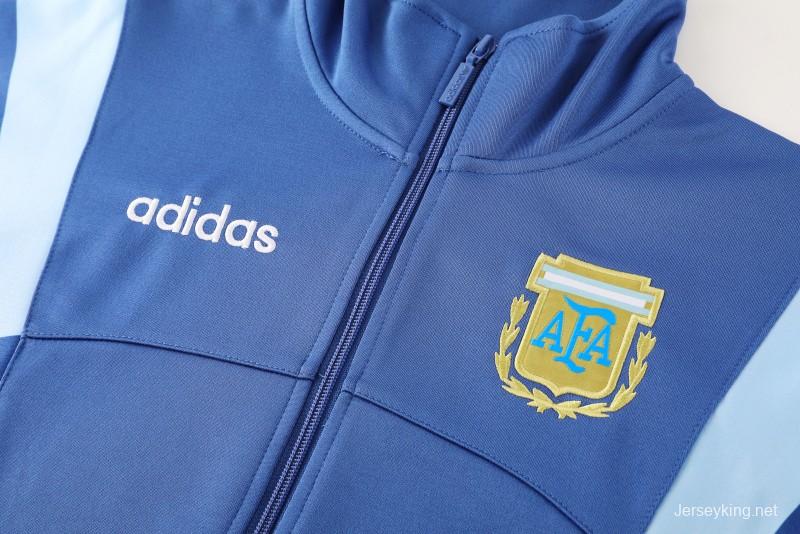 2024 Argentina Blue Full Zipper Jacket +Long Pants