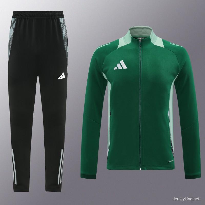 2024 Adidas Green Full Zipper Jacket +Long Pants