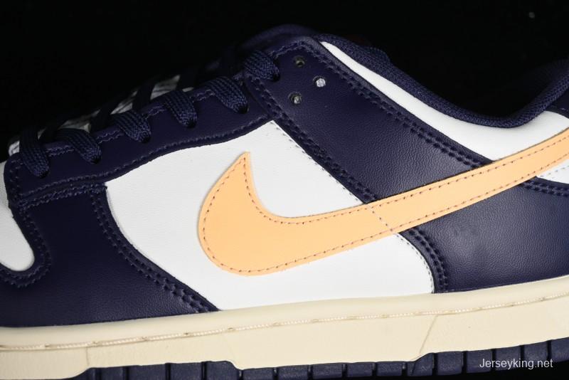 Nike Dunk Low Retro SB Skateboarding Shoes in Navy Blue with Purple Gold White Colorway - FV8106-181