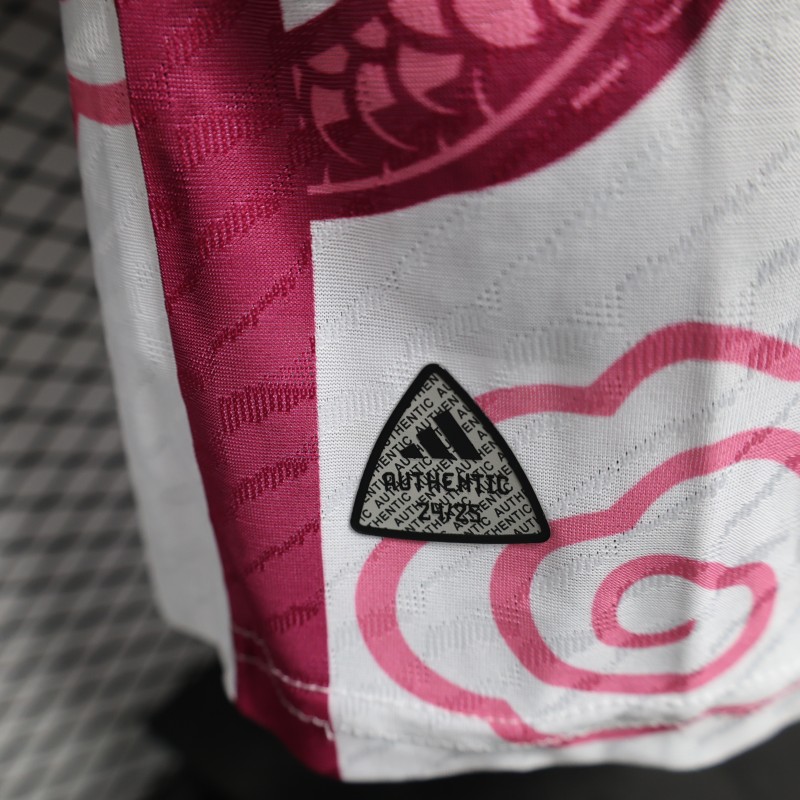 Player Version 2025 Japan National Team White with Pink Dragon Design Jersey