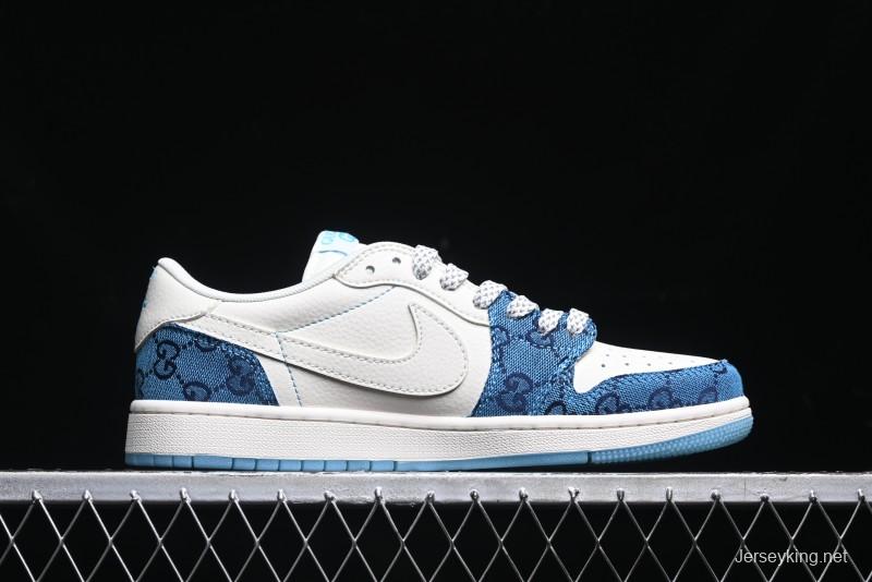 Nike Travis Scott x Fragment Design x Air Jordan 1 Low OG SP AJ1 Retro Sneakers - XZ1658-001