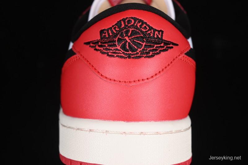 Nike Air Jordan 1 Low AJ1 White Red Black Hook Casual Sneakers - HQ6998-600