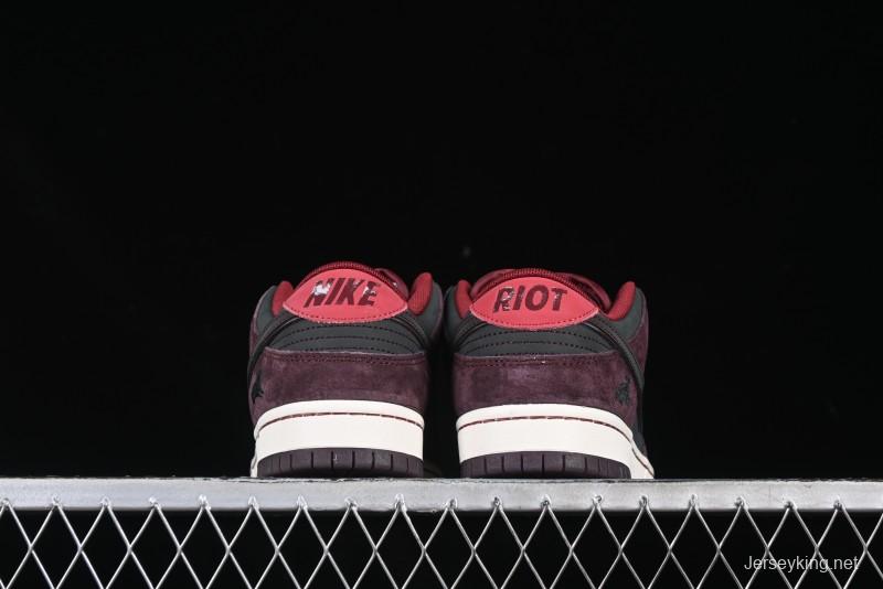 Nike SB Dunk Low "Dark Burgundy & Black" - Premium Suede Skate Shoes