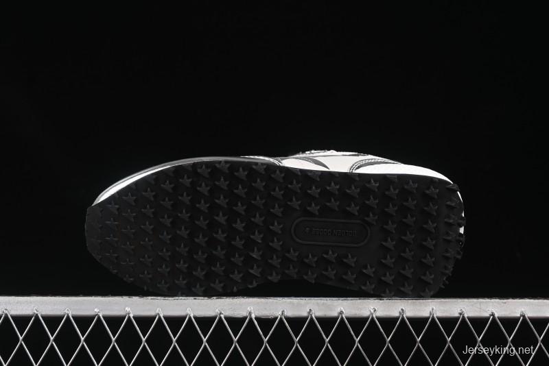 Golden Goose Marathon Comfortable Low-Top Lifestyle Sneakers in White Black Silver - H8D4