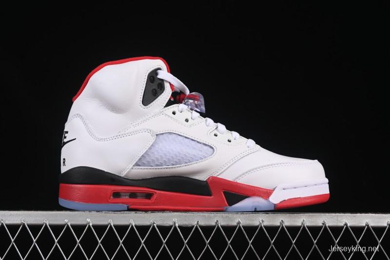 Nike Air Jordan 5 Retro Basketball Shoes Fire Red Black Tongue - HQ7978-101