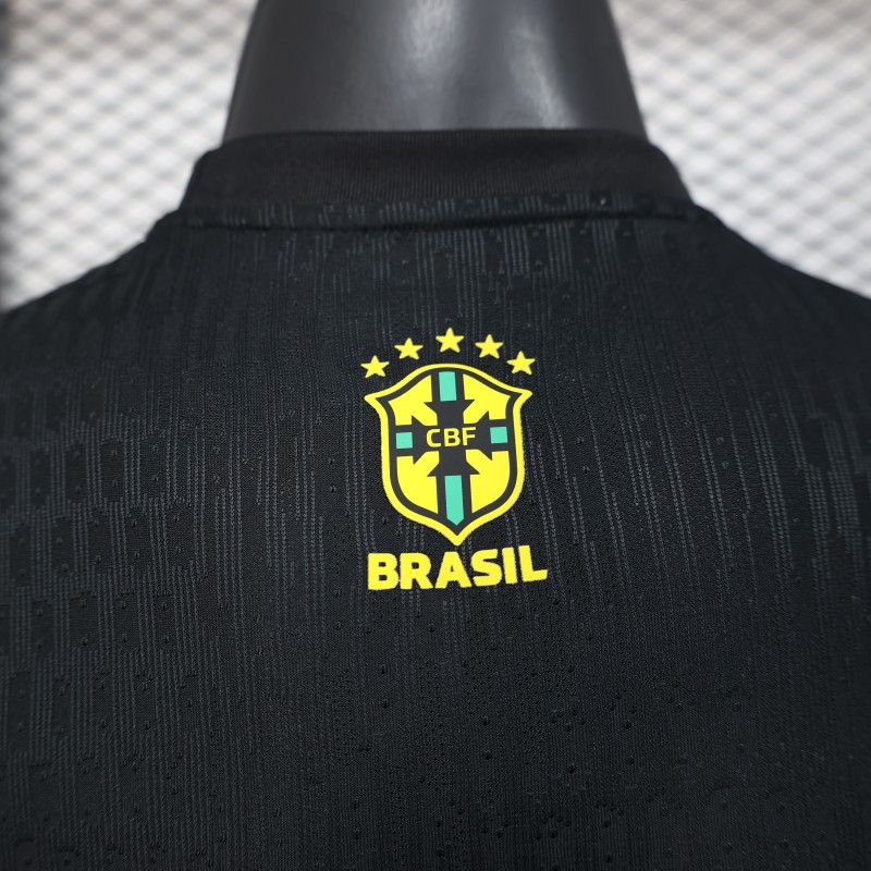2025 Brazil National Team Special Edition Religious Concept Jersey - Christ the Redeemer Design - Dark Blue