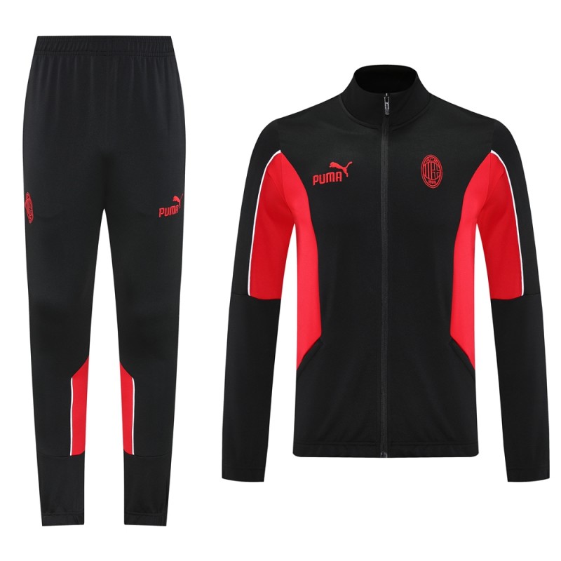 25/26 AC Milan Black/Red Full Zipper Jacket +Long Pants