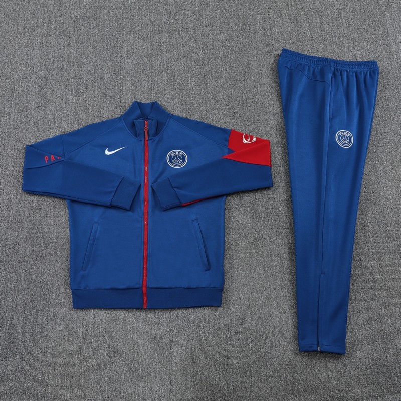 25/26 PSG Blue Full Hoodie Zipper Jacket +Long Pants