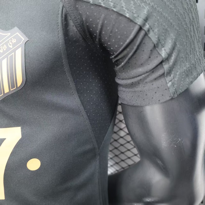 Player Version 25/26 Al-Ahli Black Champion Jersey With Golden Sponsor