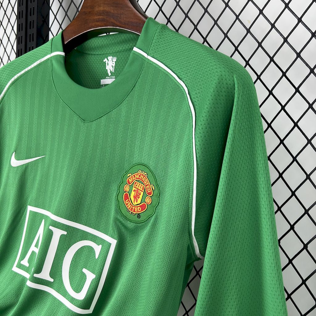 2007/08 Manchester United Green Goalkeeper Long Sleeves Retro Jersey
