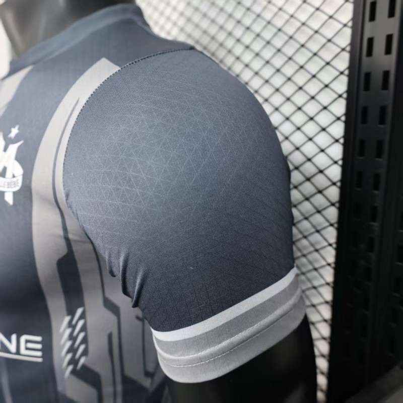 Player Version 25/26 Olympique de Marseille Grey with Geometric Stripes Jersey