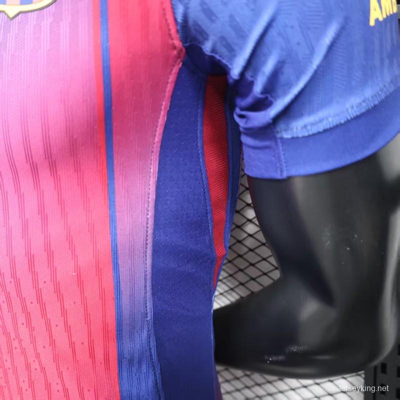 Player Version 25/26 Barcelona Home Jersey Without Sponsor