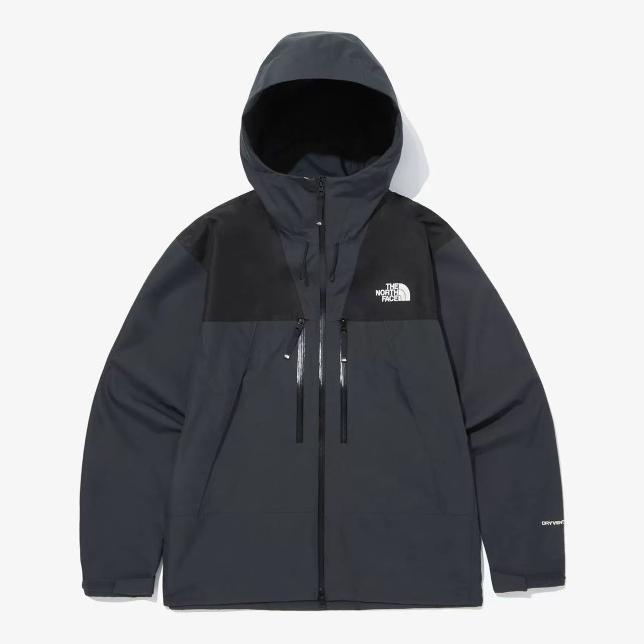 2025 The North Face Summit Series Technical Jacket - Cream/Black Colorblock with Dual-Zip Design