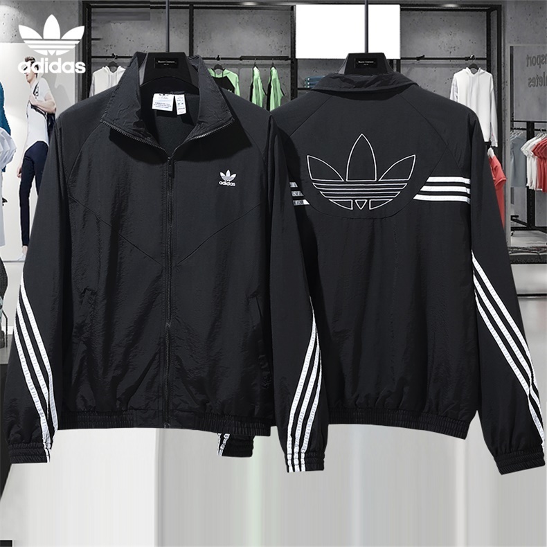 2025 Adidas Original Blue/Brick red/Bright Red/BLACK Full Zipper Windbreaker 4 Colors
