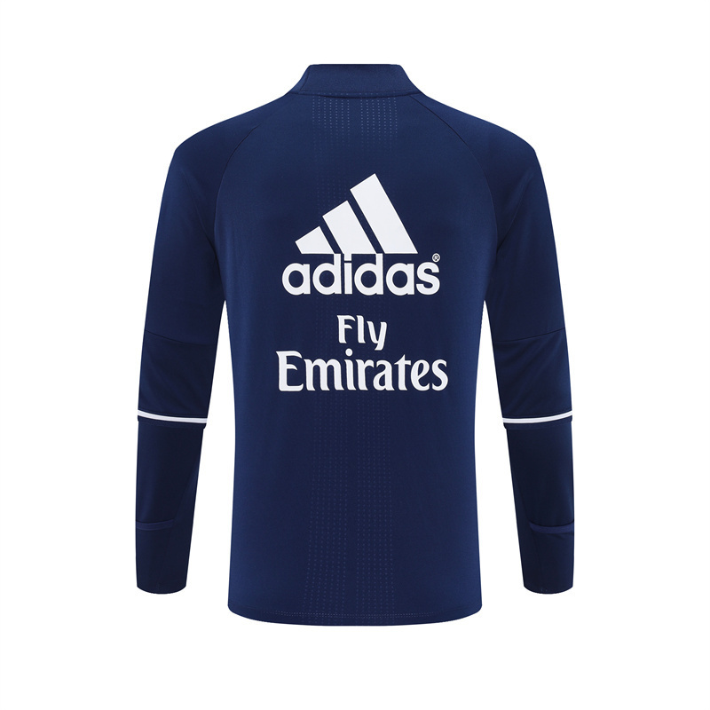 Retro 16/17 Real Madrid Royal Blue Half Zipper Jacket