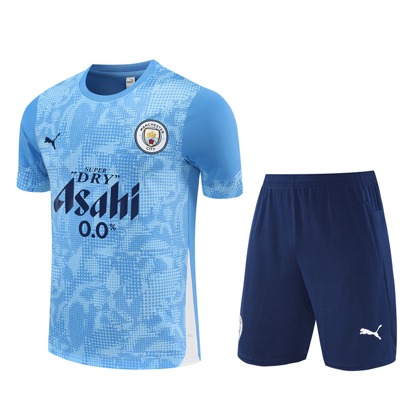 25/26 Manchester City Light Blue Camouflage with XS Short Sleeve+Soccer Shorts