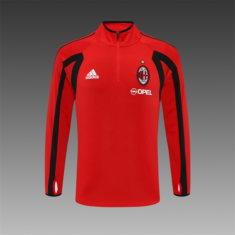 Retro 05/06 AC Milan Red Half Zipper Jacket