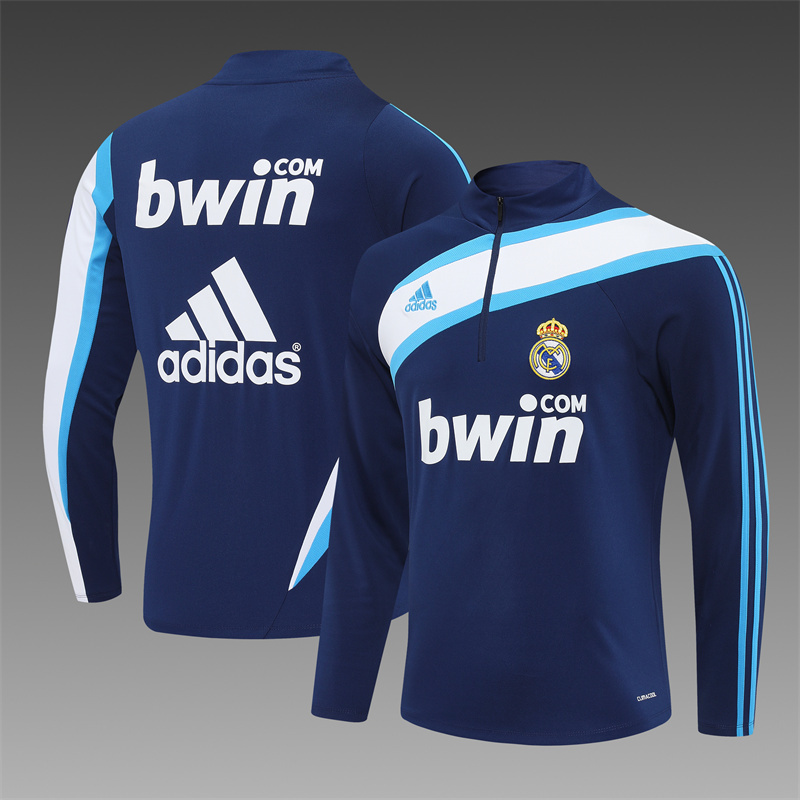 Retro 09/10 Real Madrid Royal Blue Half Zipper Jacket