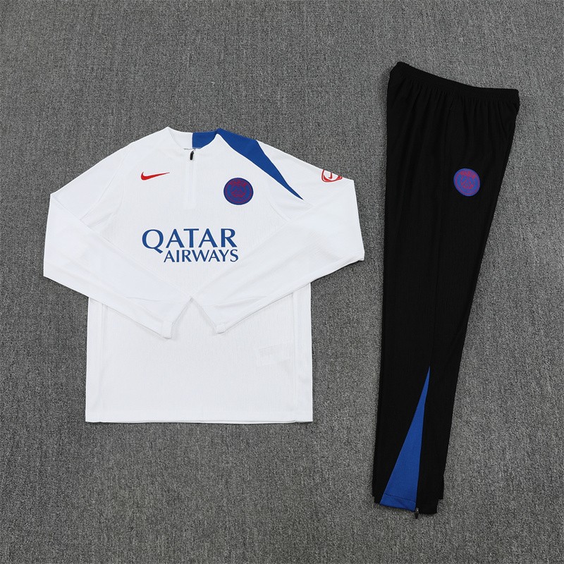 Player Version 25/26 Paris White T90 Half Zipper Jacket+Long Pants
