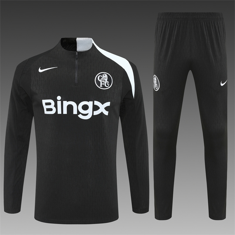Player Version 25/26 Chelsea Black T90 Half Zipper Jacket+Long Pants